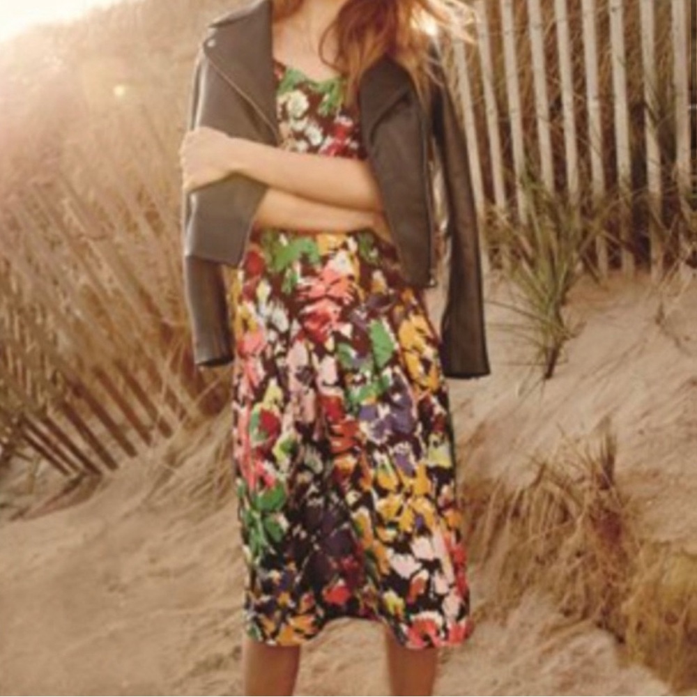 J. Crew Silk Floral Brushstroke Dress Size 12